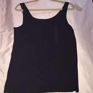 NWT Ann Taylor navy silk trim tank